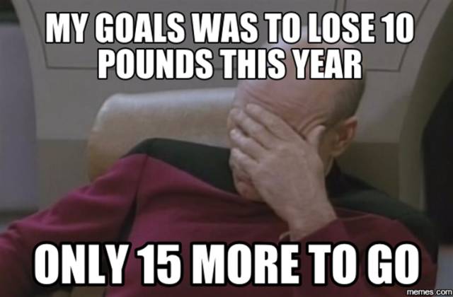My goal was to lose 10 pounds this year.
