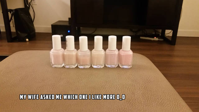 My wife asked me which nail polish I like more.