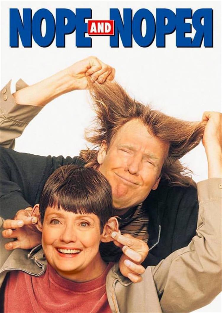 Nope and Noper starring Donald Trump and Hillary Clinton.