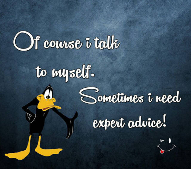 Of course I talk to myself.