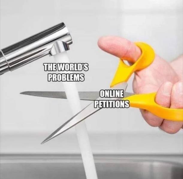 Online petitions to solve the world's problems.