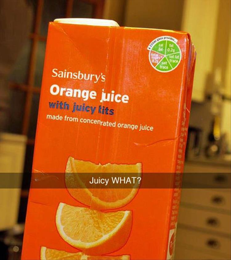 Orange juice with juicy tits. Breakfast of champions.