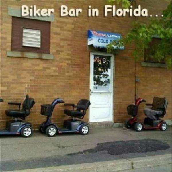 Outside view of a biker bar in Florida.