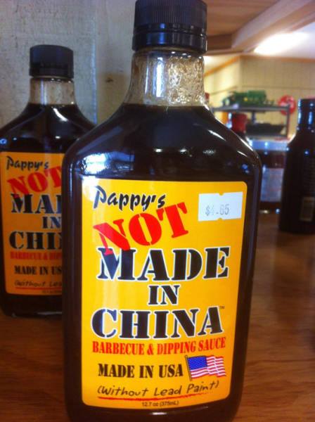 Pappy's 'Not Made in China' barbecue & dipping sauce without lead paint! Made in USA!