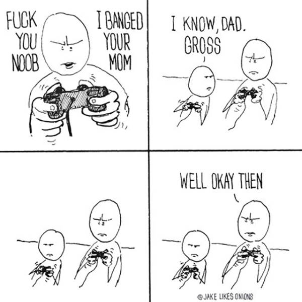 Playing video games is a great way to spend quality father-son time.