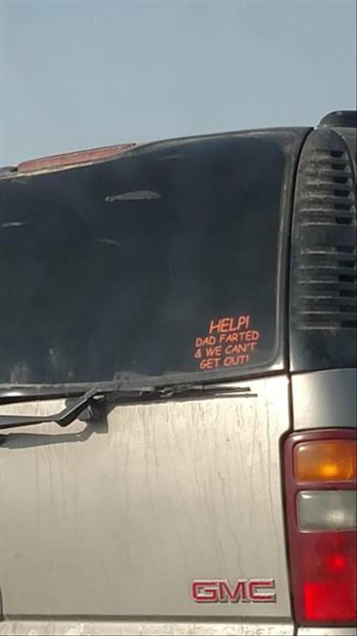 Please help these kids get out of this fart infested SUV.