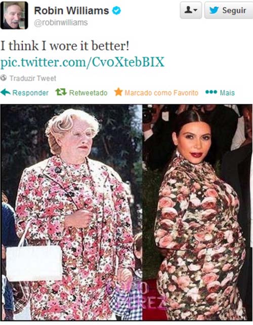 Mrs. Doubtfire vs Kim Kardashian. Who wore it better?