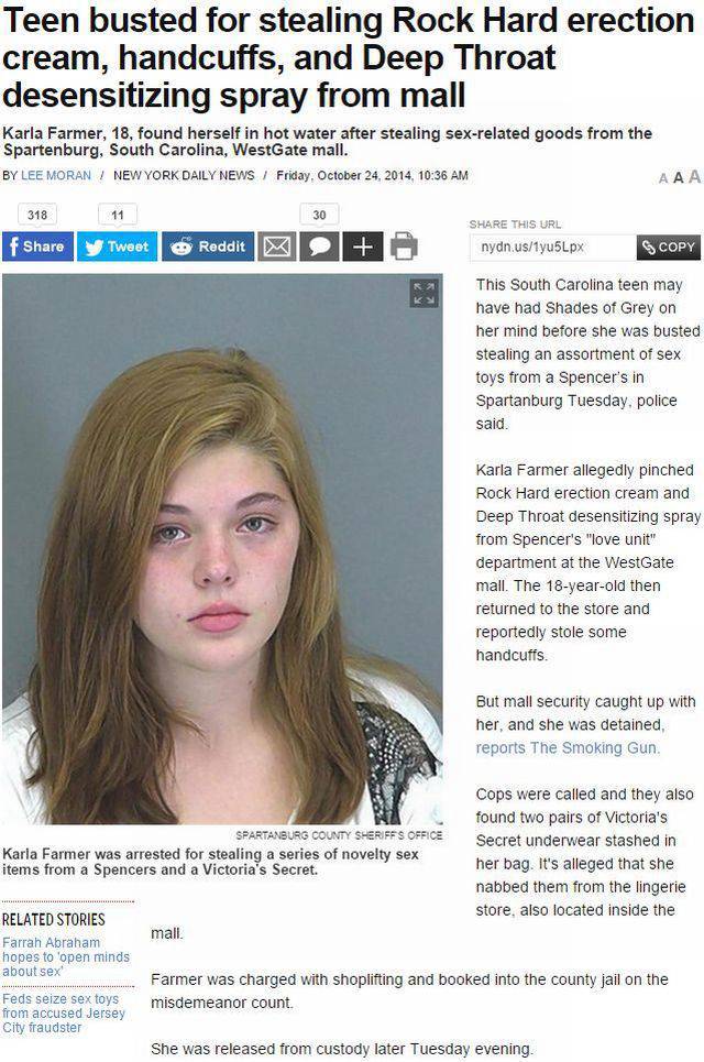 Rock hard erection cream, handcuffs, and deep throat desensitizing spray.