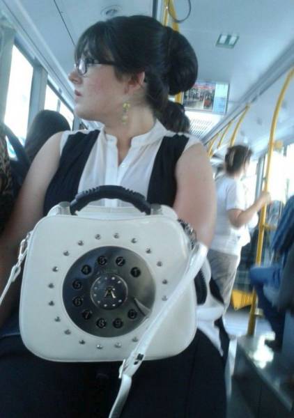 Rotary dial phone purse is pure vintage fashion.