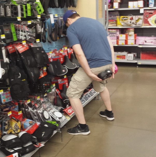 Saw this guy trying out bike seats.