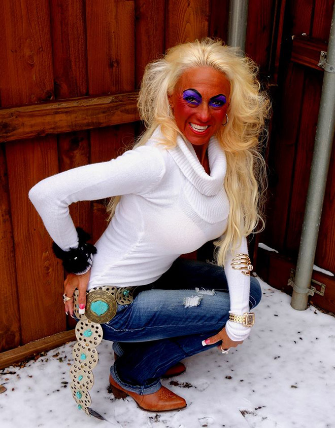 She really knows how to color coordinate between her face and her shoes