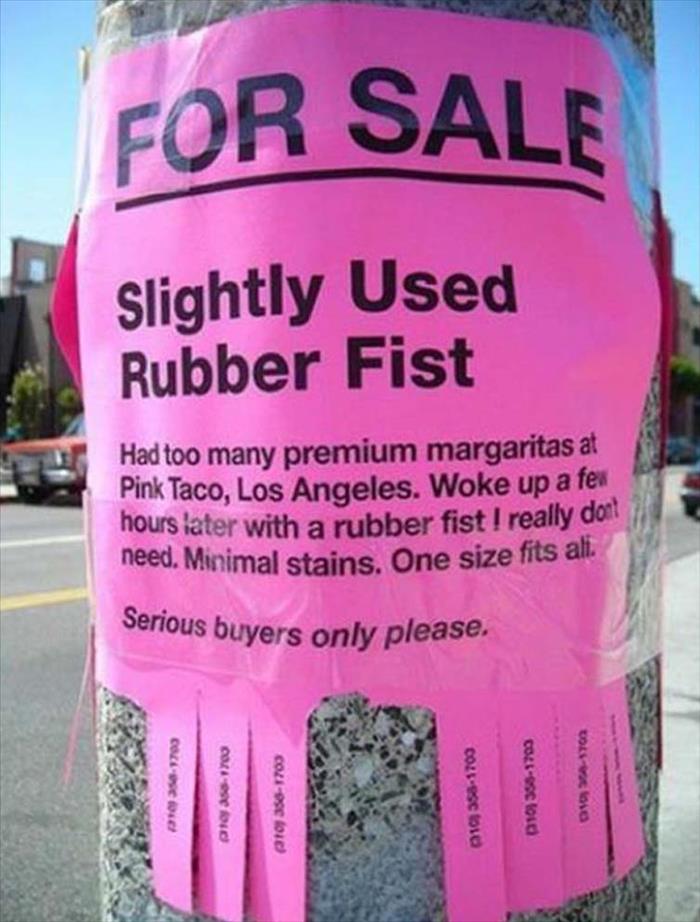 Slightly used rubber fist for sale.