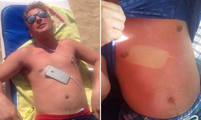 Smartphone tan lines.