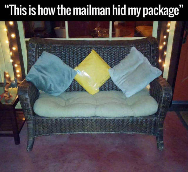 Mailman must be a hide and seek champion.
