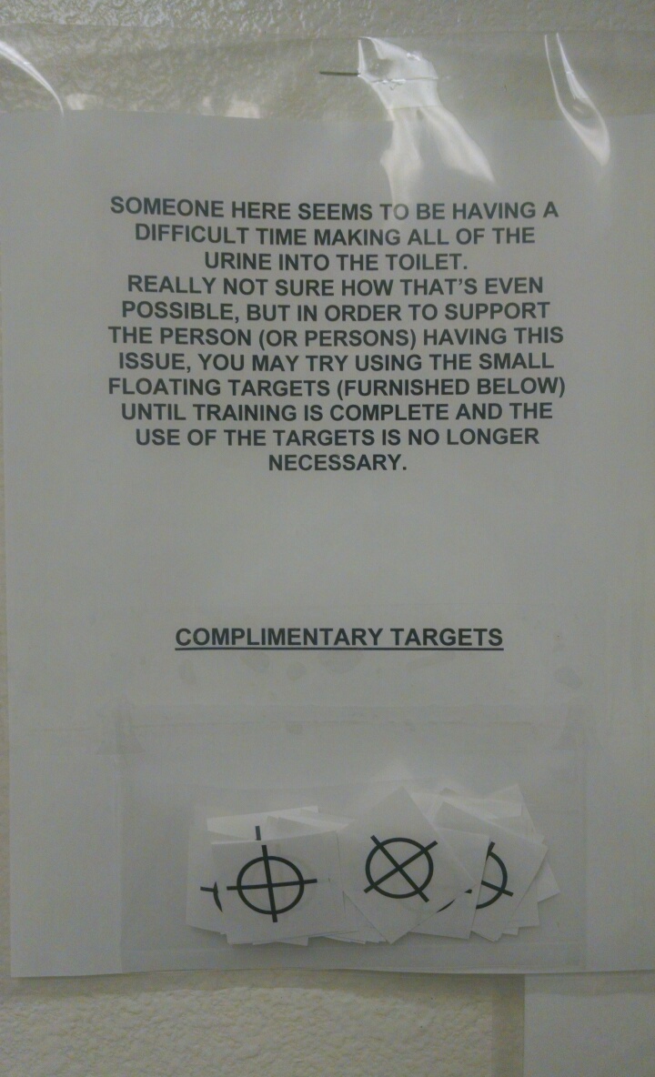 Someone here seems to be having a difficult time making all of the urine into the toilet.