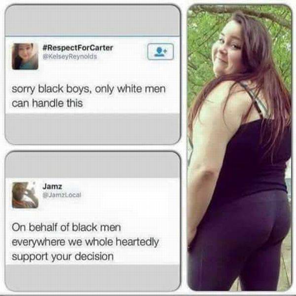 Sorry black boys, only white men can handle this.