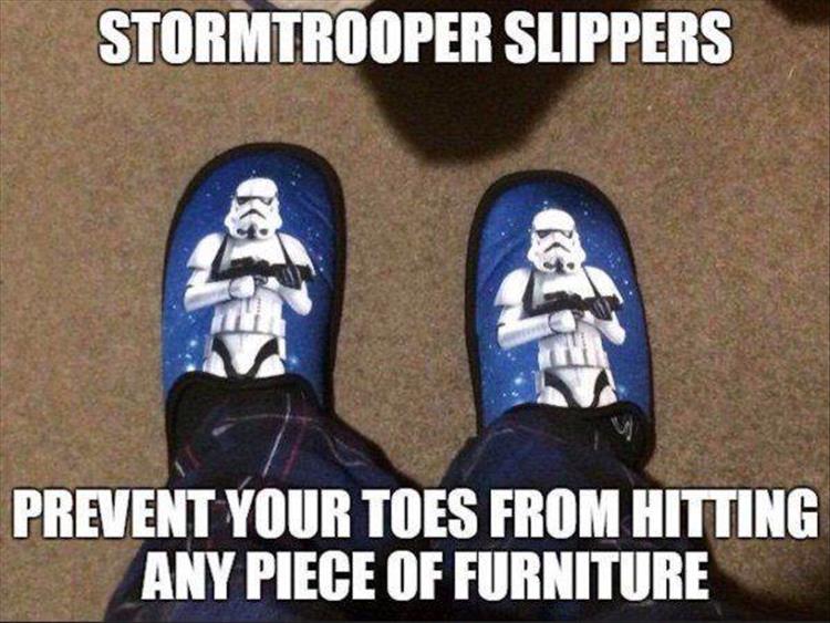 Stormtrooper slippers. Never stub your toe again.