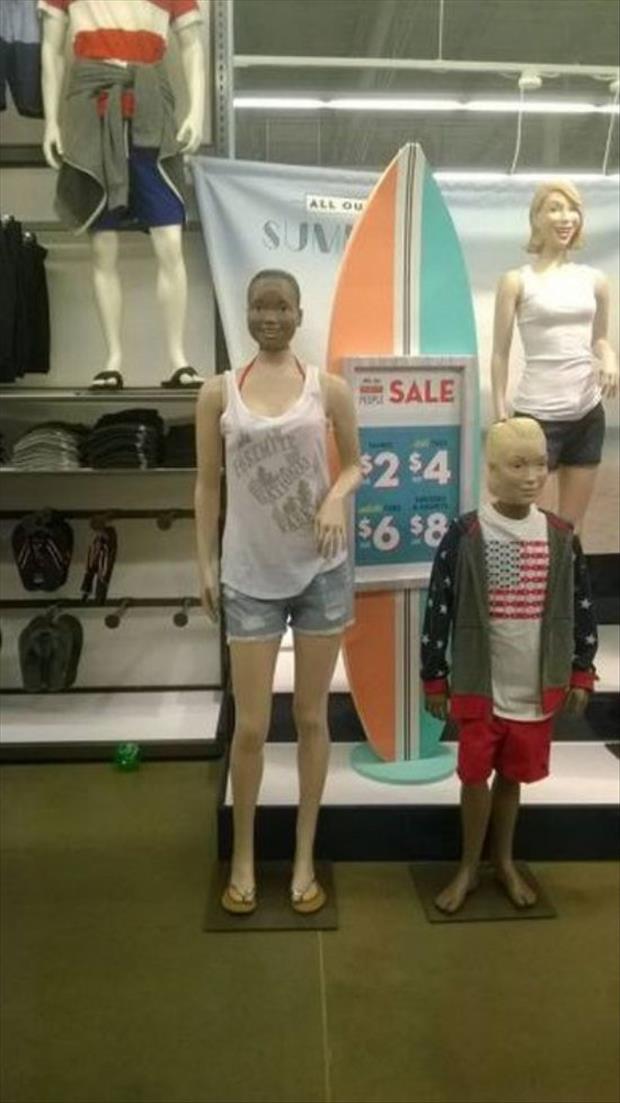 Swapping The Heads On Mannequins At Stores Is Always Fun.