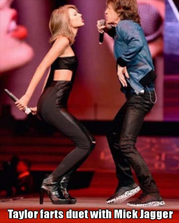 Taylor Swift farts duet with Mick Jagger.