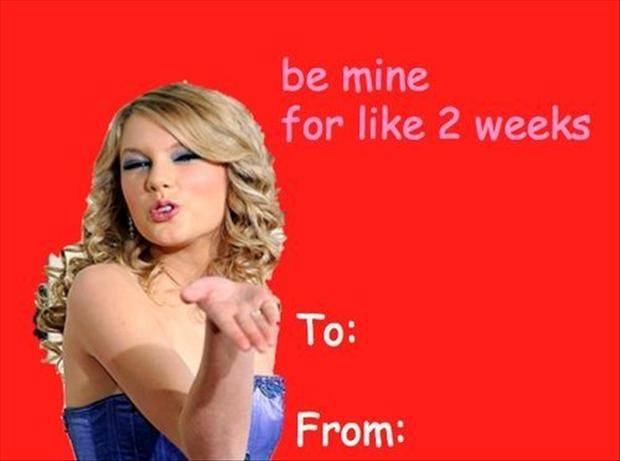 Taylor Swift Valentine's Day Card. 