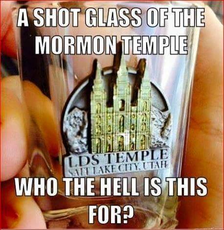 The Church of Jesus Christ of Latter-day Saints Mormon temple shot glass.