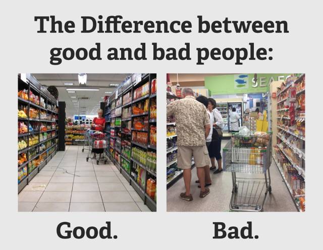 The difference between good and bad people.