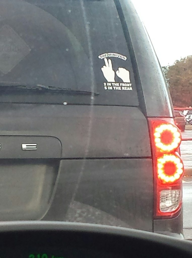 The Minivan: 2 in the front. 5 in the rear. 