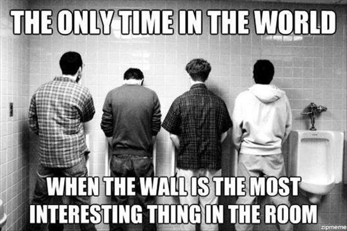 The only time in the world when the wall is the most interesting thing in the room.