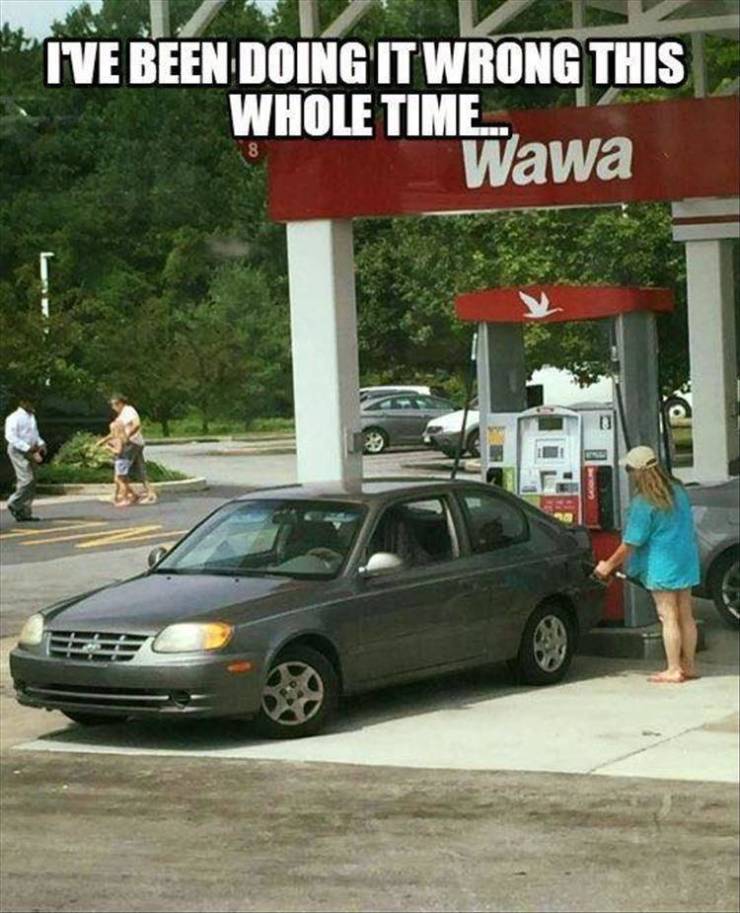 The proper way to get gas.