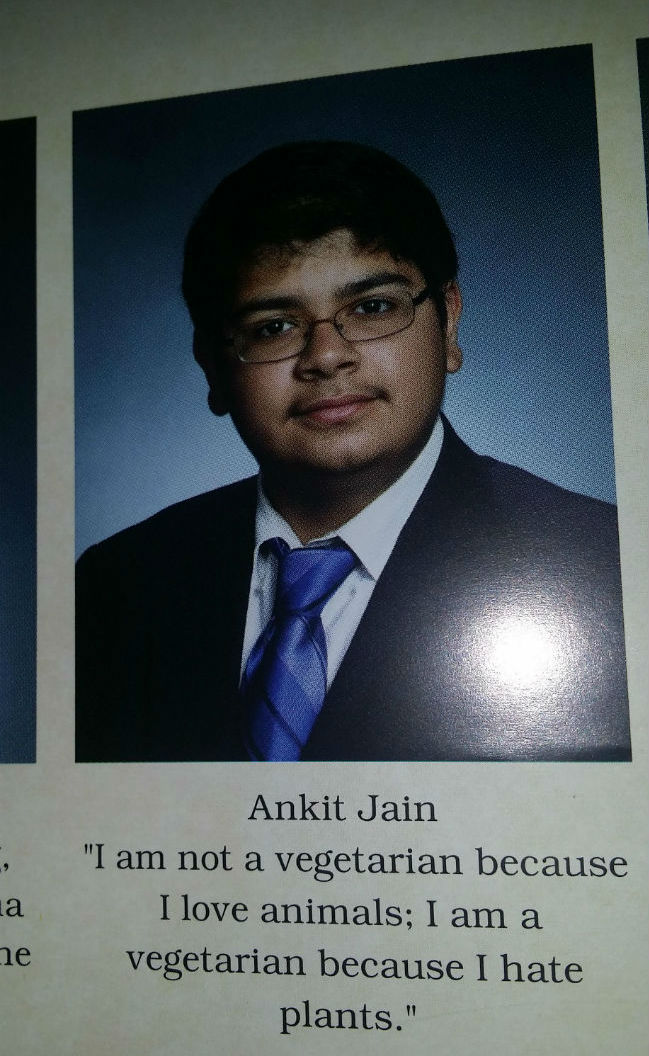 The real reason he is a vegetarian.