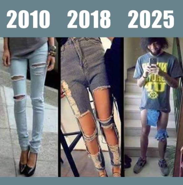 The ripped jeans fad is out of control.