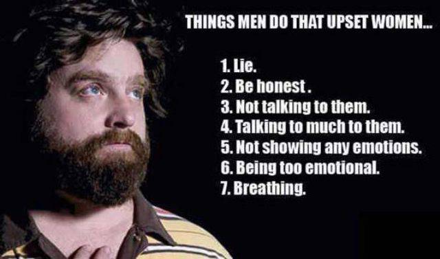 Things men do that upset women.