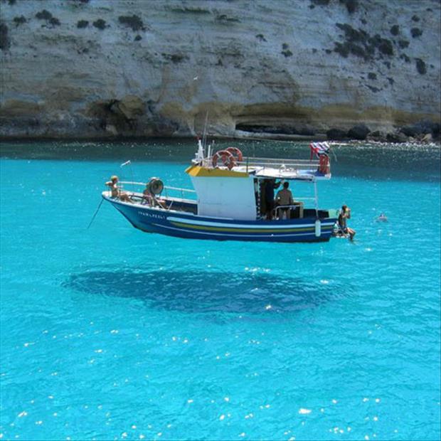 This Boat Floats Above The Water. 