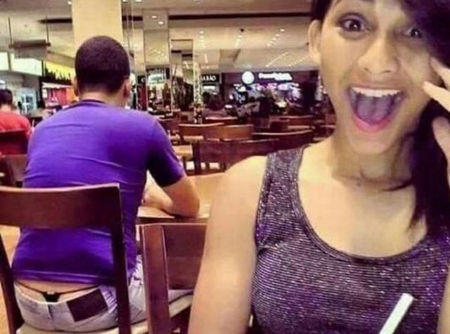 This guy doesn't wear boxers or briefs. He prefers thongs.