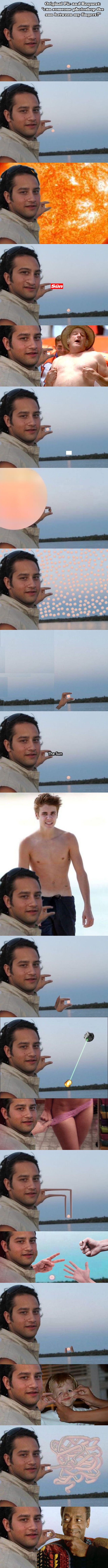 He posted a picture asking for some Photoshop help and got trolled hard.