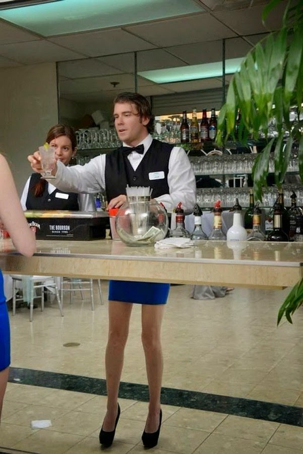 This Male Bartender Has A Great Pair Of Legs.