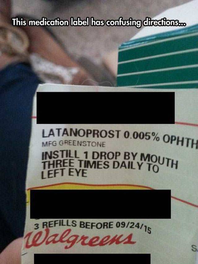 This medication label is confusing.