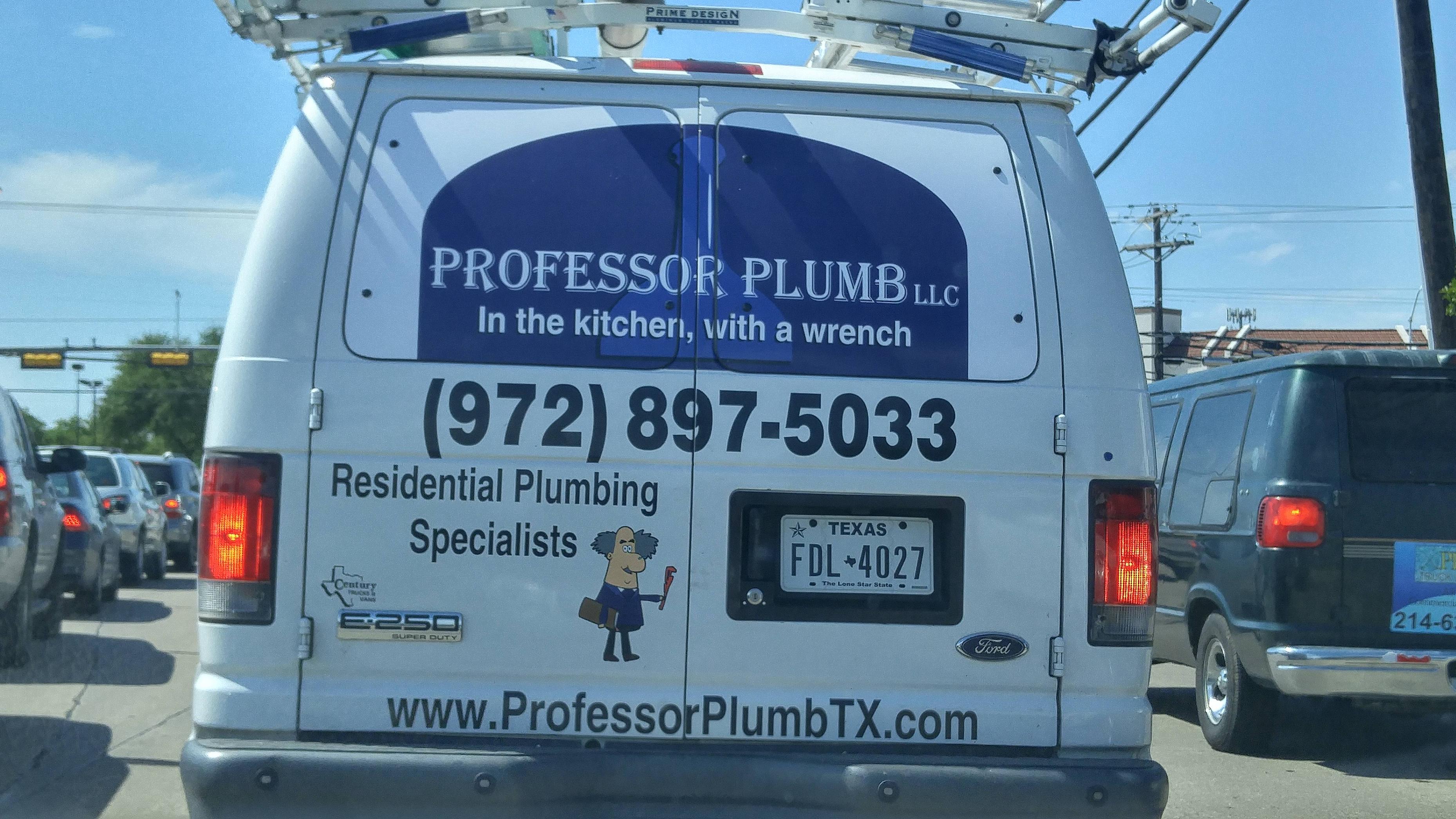 This plumber is obviously a fan of the classic board game 'Clue'.