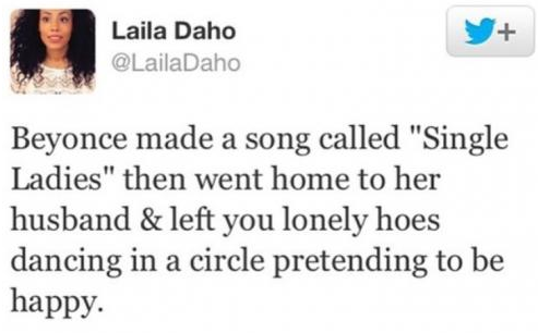 This Woman's Tweet Makes You Think Twice About Beyonce's Song Single Ladies (Put A Ring On It).