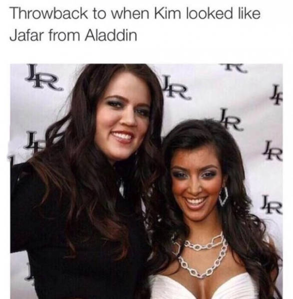 Throwback pic of Kim Kardashian when she looked like Jafar from Aladdin.