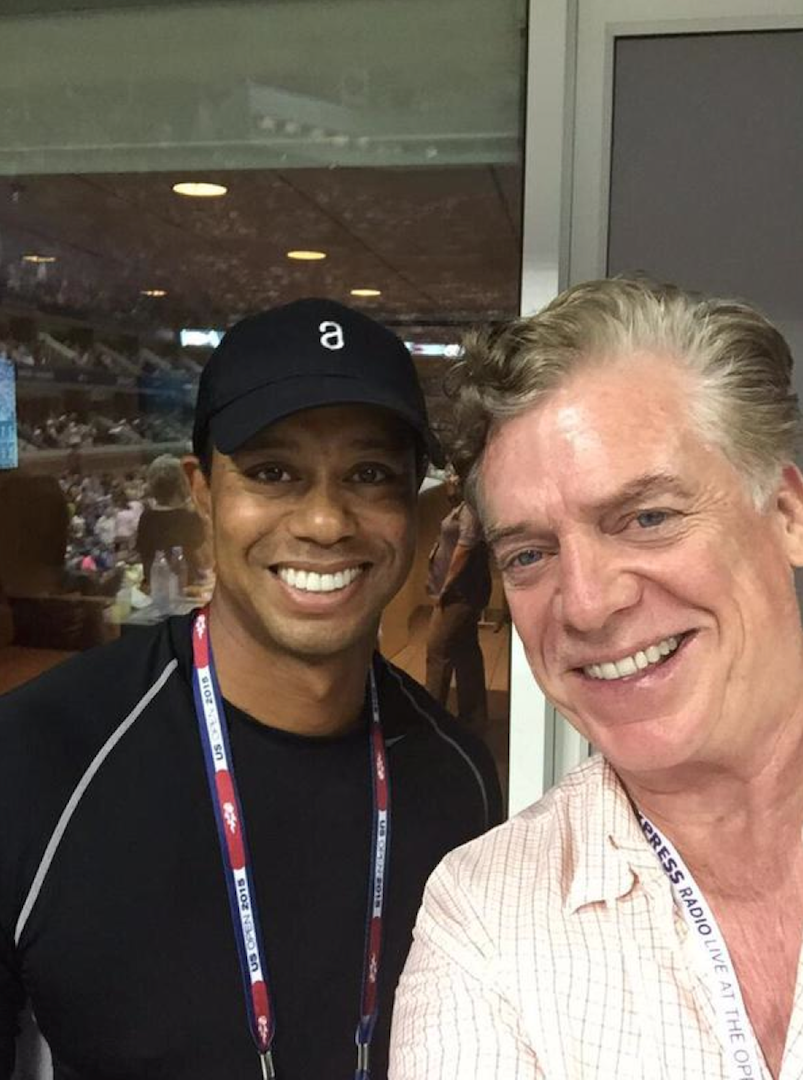 Two golf legends. Tiger Woods and Shooter McGavin.