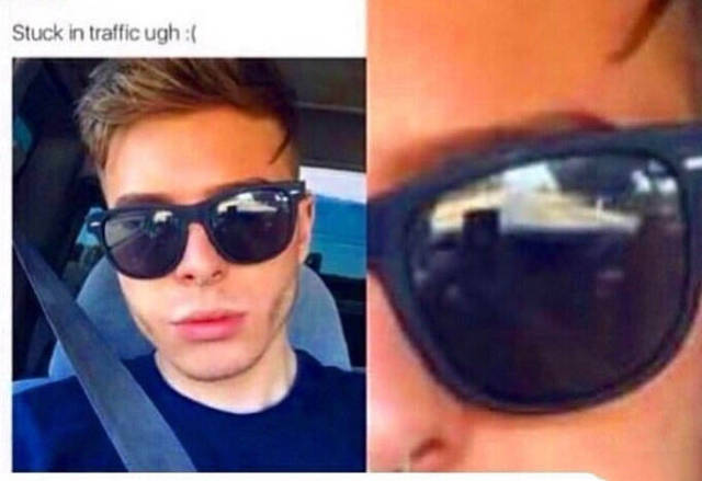 Wannabe stuck in traffic douche.