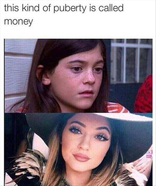 Kylie Jenner shows us what puberty looks like when you have money.