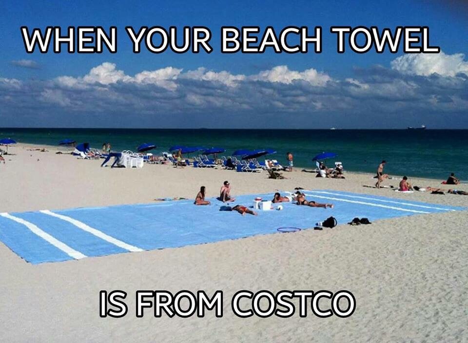 When your beach towel is from Costco.