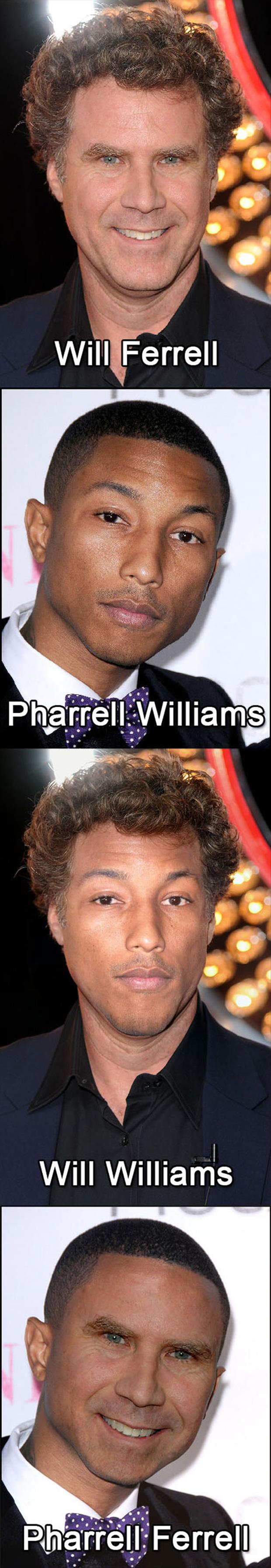 Will Ferrell And Pharrell Williams Morphed.