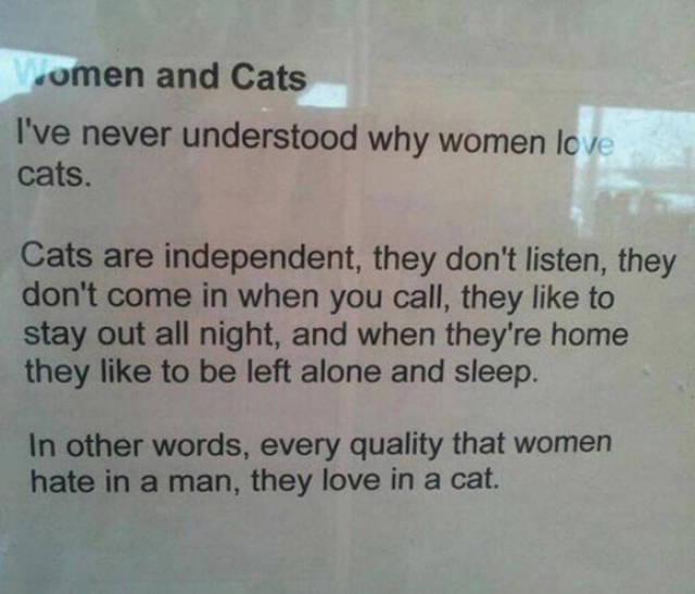 Women and cats.
