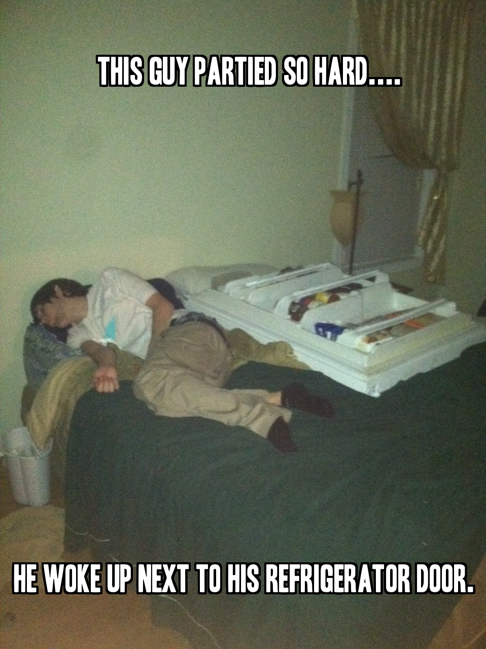 You know you parted a bit too hard when you wake up next to this.