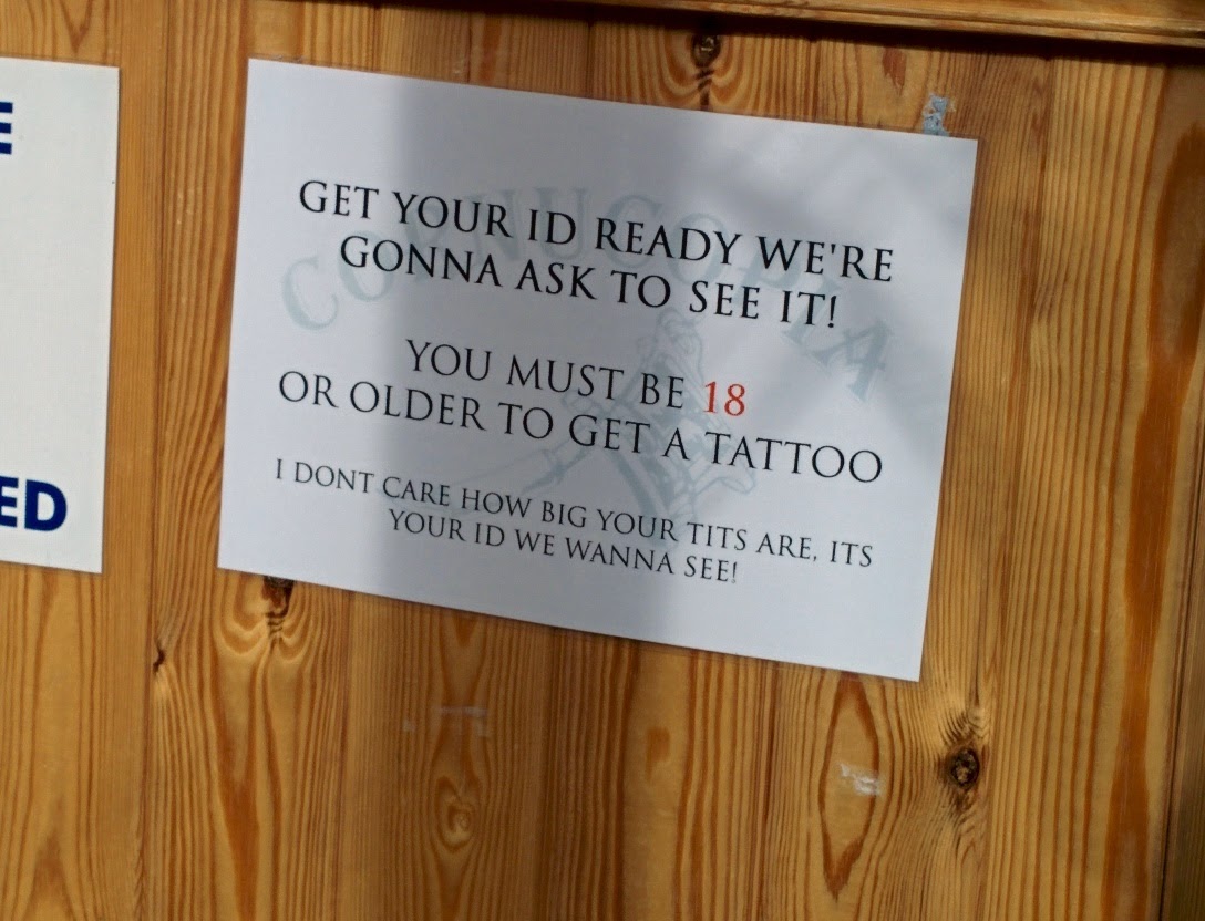 You must be 18 or older to get a tattoo.