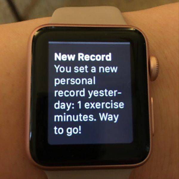 You set a new personal exercise record yesterday.