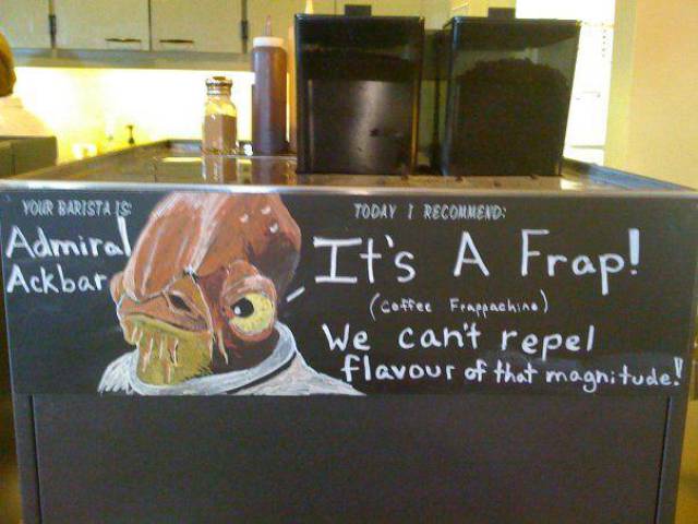 Your barista is Admiral Ackbar.